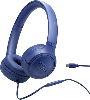 JBL Tune 530 C Comfort Fit bedrade on-ear koptelefoon met microfoon, JBL Pure Bass-geluid, EQ-presets, USB-C-connectiviteit, opvouwbaar ontwerp en knoopresistente kabel, blauw