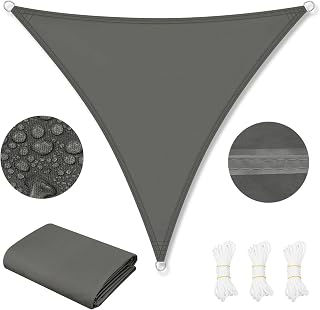 WOLTU PES Zonnezeil, 300D Oxford-weefsel, nieuw materiaal met PU-coating, 1000 mm waterbestendigheid, 95% uv-bescherming, 5 mm, 304 roestvrijstalen ringen, dubbellaagse riemen voor balkon, tuin