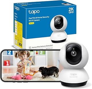 Tapo TP-Link 2K 4MP WLAN-bewakingscamera voor binnen, 360°, IR nachtzicht, bewegingsdetectie, twee-weg audio, compatibel met Alexa en Google Assistant, voor baby's en huisdieren