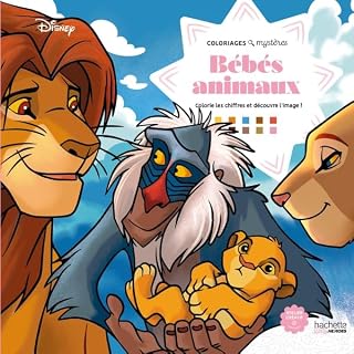 Grand carré mystères Disney - Bébés animaux: Coloriages mystères