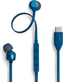 JBL TUNE310C USB-type-C-aansluiting oortelefoon, 96 kHz/24-bit DAC ingebouwd/3-knops afstandsbediening met microfoon voor bellen/platte kabel, 3 soorten vooraf ingestelde equalizer inbegrepen, hoge