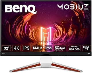 BenQ MOBIUZ EX3210U 4K Gaming Monitor (32 inch, IPS, 144 Hz, 1ms, HDR 600, HDMI 2.1, 48 Gbps volledige bandbreedte, VRR compatibel voor PS5, afstandsbediening)