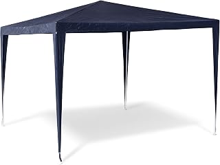 Relaxdays partytent, HBD: 2,5 x 3 x 3 m, feesttent met vierkant design, dakzeil van 100% PE, tuin, camping, blauw