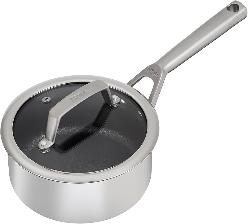 Ninja ZEROSTICK Roestvrijstalen kookgerei 16 cm steelpan - tweedehands - als nieuw — outlet/retourdeal
