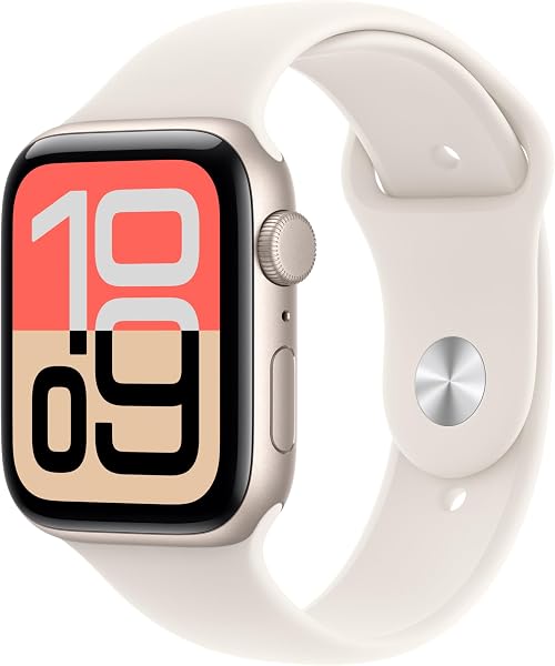 Apple Watch SE 3 GPS 44 mm Smartwatch met kast van sterrenlicht - tweedehands - als nieuw — outlet/retourdeal