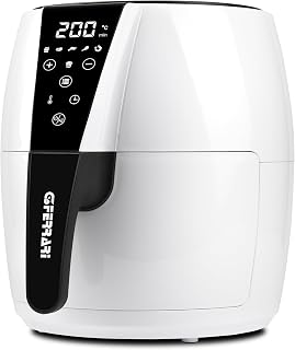 G3 Ferrari G10195 luchtfriteuse, 1500 W, 4,8 liter, BPA/PFOA Safe, instelbare temperatuur, digitaal display, 6 programma's, container met antiaanbaklaag, inclusief receptenboek