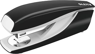 Leitz NeXXt Metalen Kantoornietmachine, Capaciteit tot 30 Vellen, Gepatenteerde Direct Impact Technology, Draaibaar Aambeeld, Geïntegreerde Ontnieter, 5,8 x 4,2 x 15,1 Centimeter, Zwart, 55020036