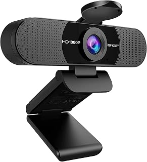 eMeet Full HD Webcam C960 1080P Webcam met dubbele microfoon, 90° streaming camera met automatische lichtcorrectie, plug & play, voor Linux, Win10, Mac OS X, YouTube, Skype