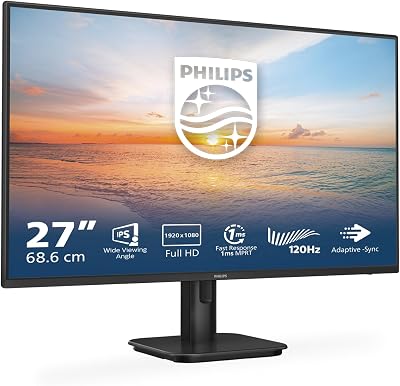 Philips 27E1N1100A - 27 inch Full HD-monitor, geïntegreerde luidspreker, 1 ms reactietijd (1920 x 1080, 120 Hz, VGA, HDMI 1.4) zwart