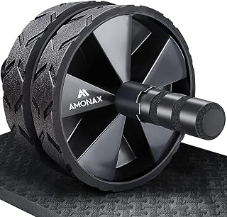 Amonax Convertible Exercise Wheel Roller Buikroller Ab Wheel Ab Roller met Grote Kniemat voor Buikspiertraining. Buiktrainer, Buikspierroller, Buiktraining voor Mannen en Vrouwen