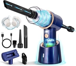 URAQT Draadloze Handstofzuiger, 3-in-1 Elektrische Persluchtstofzuiger, Oplaadbare Mini-stofzuiger, Stofzuiger Voor Huisdierenhaar en Autoreiniging (Opwaarderen - Blauw)