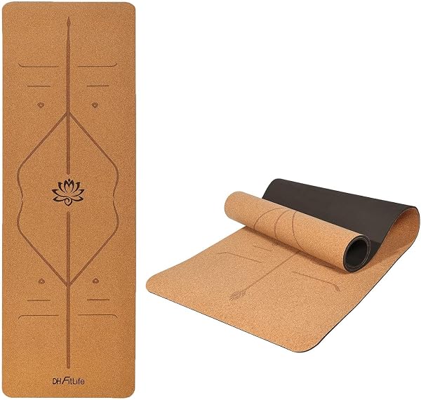 DH FitLife Yogamat van kurk en TPE - tweedehands - als nieuw — outlet/retourdeal