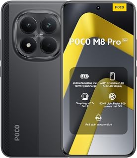 Xiaomi POCO M8 Pro, Smartphone 12+512 GB, 6.83" CrystalRes 1.5K AMOLED Display, Snapdragon® 7s Gen 4, 50Mp Light Fusion 800 with OIS, IP68, Black, Warranty 2 years, Charger Not Included