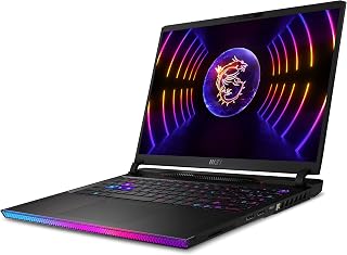 MSI Raider GE68HX 13VI-091XES Gaming-laptop, 16 inch, 16:10 QHD+, 240 Hz (Intel Core i9-13980HX, RTX 4090-16 GB, 32 GB RAM, 2 TB SSD, zonder besturingssysteem), zwart, Spaans QWERTY-toetsenbord