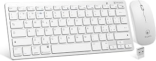 Atlantis Argo 900Pro Combo Kit Mini-toetsenbord en muis, draadloos, RF + Bluetooth, QWERTY 78 toetsen "Chocolate Key", voor pc/notebook/smartphone/tablet/iOS/Android, wit