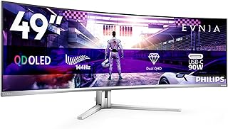 PHILIPS Evnia 49M2C8900L - 49 inch DQHD OLED gebogen gamingmonitor, 144 Hertz, 0,03 ms GtG, HDR400, Ambiglow, FreeSync Prem. Pro (5120x1440, HDMI 2.1, DisplayPort 1.4, USB-C, USB-hub) wit