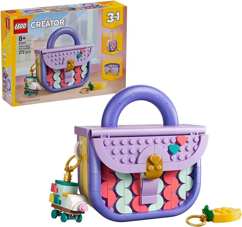LEGO Creator 3in1 Stijlvolle Tas met Opbergruimte Speelgoed - Bouwpakket voor Kinderen - Verandert in Koffer of Opbergdoos - Kinderkamer Decoratie - Cadeau voor Meisjes en Jongens Vanaf 8 Jaar - 31391
