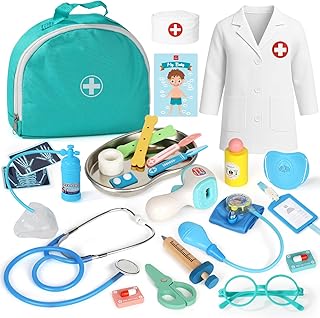 Lehoo Castle Dokterskoffer voor Kinderen, Dokterskoffer Hout, Dokterskoffer Kinder met Menselijke Orgaanmodellen, Doktersspeelgoedset, Kids Doctor Sets Vanaf 3-8 Jaar