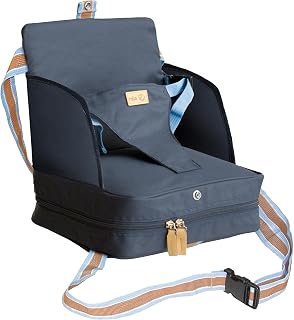 roba 1949N Boosterstoel, mobiel opblaasbaar kinderzitje met verhoogde zijdelen, flexibele zitverhoging voor thuis en onderweg,1 Stuk (1er-pakket),Blauw