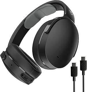 Skullcandy Hesh ANC Draadloze over-ear koptelefoon met ruisonderdrukking, een accuduur van 22 uur, microfoon, ondersteuning voor iPhone/Android- en Bluetooth-apparaten – Zwart