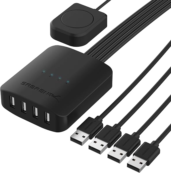 SABRENT USB 2.0 Sharing Switch tot 4 computers en randapparatuur - tweedehands - als nieuw — outlet/retourdeal