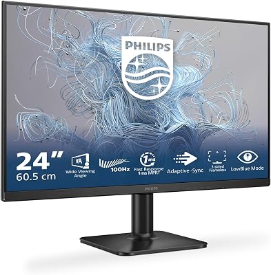 Philips 24E2N1100LB - 24" Full HD-monitor, adaptieve beeldsynchronisatie (1920x1080, 100 Hz, 1x D-Sub, 1x HDMI 1.4) zwart