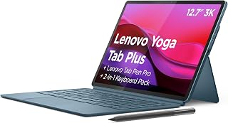 Lenovo Yoga Tab Plus Tablet 12,7 inch 3K (Qualcomm Snapdragon 8 Gen 3, 16 GB RAM, 256 GB UFS 4.0, 144 Hz, Wi-Fi 7, Bluetooth 5.4, Android 14) Tidal Teal met toetsenbord + stylus