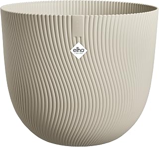 Elho Sereh Rond 40 - Bloempot voor Binnen & Buiten - 100% Gerecycled Plastic - Ø 39.0 x H 33.3 cm - Paddenstoel Beige | diameter 39 x hoogte 33,3 cm, voor binnen en buiten, 100% gerecycled plastic