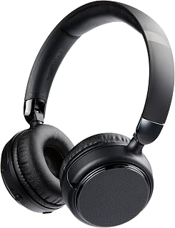 Amazon Basics draadloze bluetooth 5.1 over-ear koptelefoon, 35 uur speeltijd, lichtgewicht, instelbaar, voor reizen, kantoor, mobiele telefoon, pc, zwart