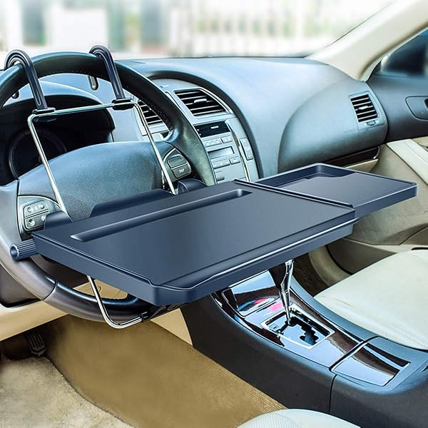 2 in 1 Auto Stuurwiel Tray/Achterbank Hoofdsteun Lade Voor Eten Eten - tweedehands - als nieuw — outlet/retourdeal