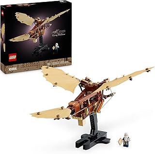 LEGO Icons De vliegmachine van Leonardo da Vinci Bouwpakket voor Volwassenen, Cool Gedetailleerd Displaymodel van een Ornithopter, Kantoor Decoratie en Woonaccessoire, Cadeau voor Hem of Haar 10363