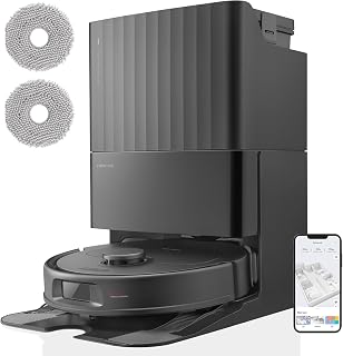 roborock Qrevo S Robotstofzuiger en Dweil, 7000 Pa HyperForce, PreciSense LiDAR en Reactieve Technologie Vermijden, Multifunctioneel Dock, Bovendien 2 Dweilen, Robotstofzuigerset (Zwart)