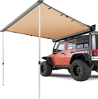 VEVOR Auto zijluifel, grote schaduwdekking voertuig luifel, PU3000 mm UV50+ intrekbare autoluifel met waterdichte opbergtas, geschikt voor vrachtwagen, SUV, bestelwagen, campers