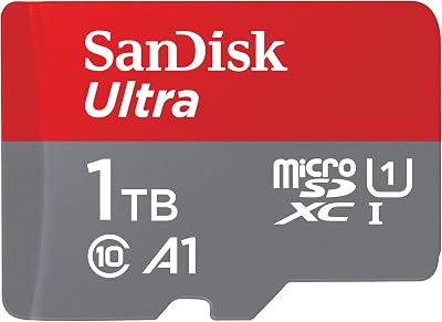 SanDisk Ultra Android MicroSDXC UHS-I-Kaart 1 TB + SD-Adapter (Voor Smartphones En Tablets, A1, Class 10, U1, Full HD Video's, Tot 150 MB/s Leessnelheid)