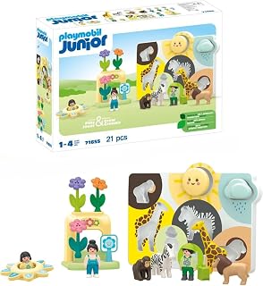 PLAYMOBIL Junior, mijn eerste speelgoed vanaf 1 jaar, cadeau voor peuters, bevordert kleurtoewijzing, dierennamen en eerste cijfers, duurzaam speelgoed met sorteerfunctie en accessoires, 71655