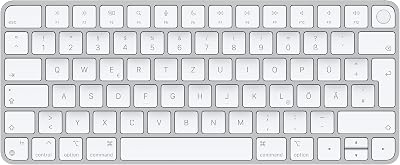 Apple Magic Keyboard met Touch ID: Bluetooth, oplaadbaar. Werkt met andere Mac-computers met Apple silicon; Duits, Witte Toetsen