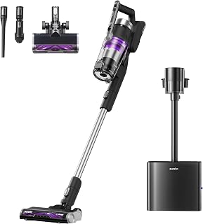 Eureka Stylus Elite Stofzuiger met station, 24000Pa Zuigkracht, Automatische Stoflediging, 3L Stofzak Capaciteit, 60 Minuten Werktijd, Anti-klittenborstel, LED Hoofdlamp en Afneembare Accu