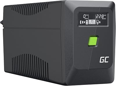Green Cell RTII UPS Rack Online 650VA 360W met LCD-Display | Zuivere Sinusgolf, Ingang 220-240V, Uitgang 230V en Externe Accu voor Servers, Computers en Serverruimtes