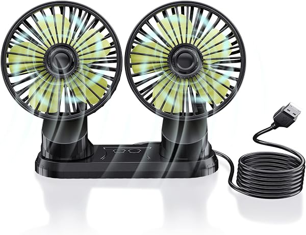 Ymenow Autoventilator 5 V met dubbele kop - outlet/retourdeal