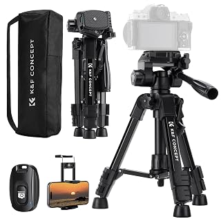 K&F CONCEPT Mini Statief da Tavolo in Alluminio 24,8 cm | Treppiede Compatto per DSLR/Smartphone con Telecomando, Nero