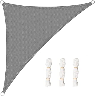 WOLTU Schaduw Zeil Zonnescherm Zeil Ademend HDPE Tuinluifel voor Buiten Tuin Terras UV Blok - Driehoek, 2,5x2,5x3,5m, Grijs
