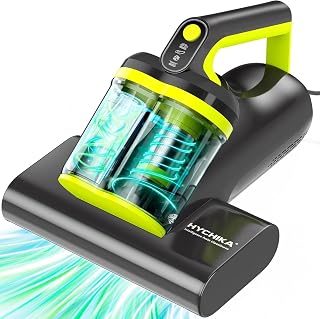 Mijtstofzuiger voor matrassen, 16 kPa mijtzuiger met UV-C-licht, ultrasoon,60 °C hetelucht-zuiger, dubbele cycloon, verwijdert 99,2% van de allergenen voor matrassen, bedden, banken