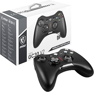 msi S10-43G0080-EC4 Force GC30 V2 Gaming Controller met vibratiesysteem (draadloos, voor PC, Android en diverse consoles, tot 8 uur batterijduur, zwart, 212 gram)