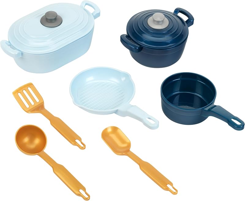 Theo Klein 9175 kookgerei I Stevig kinderkeukengerei I Inclusief braadpan, steelpan en grillpan I Speelgoed voor kinderen vanaf 2 jaar
