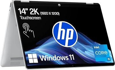 HP OmniBook 5 Flip 14-fp0254ng 2 in 1 convertible laptop, 14 inch 2K touchscreen (1920 x 1200), Intel Core i5-1334U, 16 GB RAM, 512 GB SSD, QWERTZ, Windows 11 Home, zilver