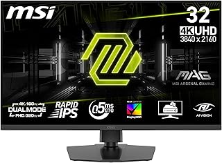 MSI MAG 322URDF E16 Gaming Monitor 32" 4K UHD 3840x2160 Rapid IPS 0,5ms DisplayHDR 400 Oogbescherming AI Vision Dual-Mode HDMI 2.1 DP 1.4a Verstelbare ondersteuning helling/hoogte - zwart