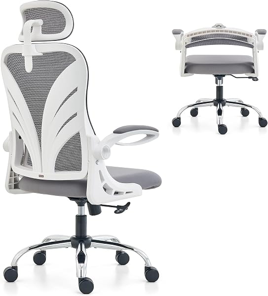 HOLLUDLE Ergonomische Bureaustoel met Opklapbare Rugleuning - outlet/retourdeal