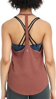 icyzone Dames Fitness Sport Tank Top - Yoga Tops T-Back Running Gym Mouwloze Shirts