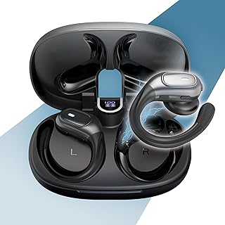 PORTENTUM Draadloze oordopjes sport – LED-display – DNS ruisonderdrukking – 50h batterij – Hoofdtelefoon bluetooth 5.4 – Waterdichte oortelefoon geïntegreerde bedieningselementen – HiFi bas