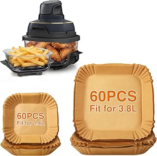 Ankway Bakpapier voor Air Fryer Ninja CRISPi, 120 stuks perkamentpapier Air Fryer accessoires voor 3,8 l en 1,4 l FN101EUGY, FN101EUST, FN101EUSG, papieren voering voor heteluchtfriteuses accessoires